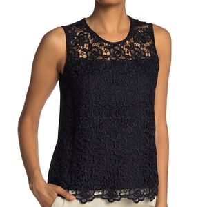 Nanette Lepore Lace Trim Sleeveless Top